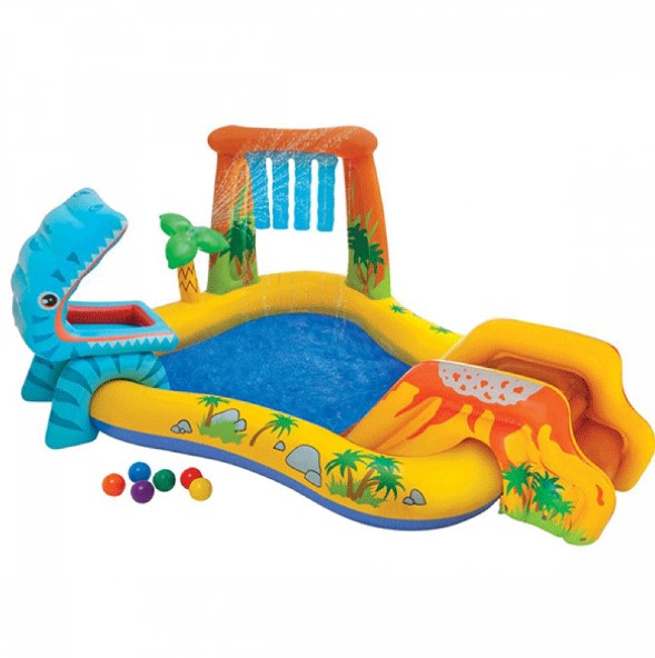 Надуваем Център За Игра С Пързалка Дино Intex Dinosaur - Басейни - Intex - BebeMama