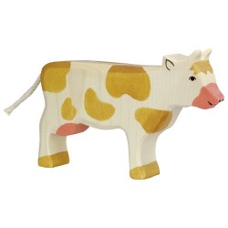 Кафява Изправена Крава - Дървени Играчки - Holztiger - BebeMama