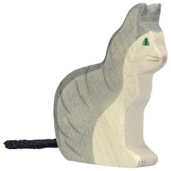 Седяща Котка - Дървени Играчки - Holztiger - BebeMama