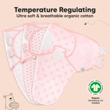 Антистрес Пелени За Повиване Organic 0-3 месеца 3бр Розови Цветя KeaBabies --- BebeMama