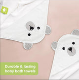 Бебешка Хавлия с качулка От Органичен Бамбук Бяло Мече KeaBabies --- BebeMama