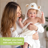 Бебешка Хавлия с качулка От Органичен Бамбук Кафяво Мече KeaBabies --- BebeMama