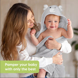Бебешка Хавлия с качулка От Органичен Бамбук Слонче KeaBabies --- BebeMama