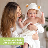 Бебешка Хавлия с качулка От Органичен Бамбук Мече KeaBabies --- BebeMama