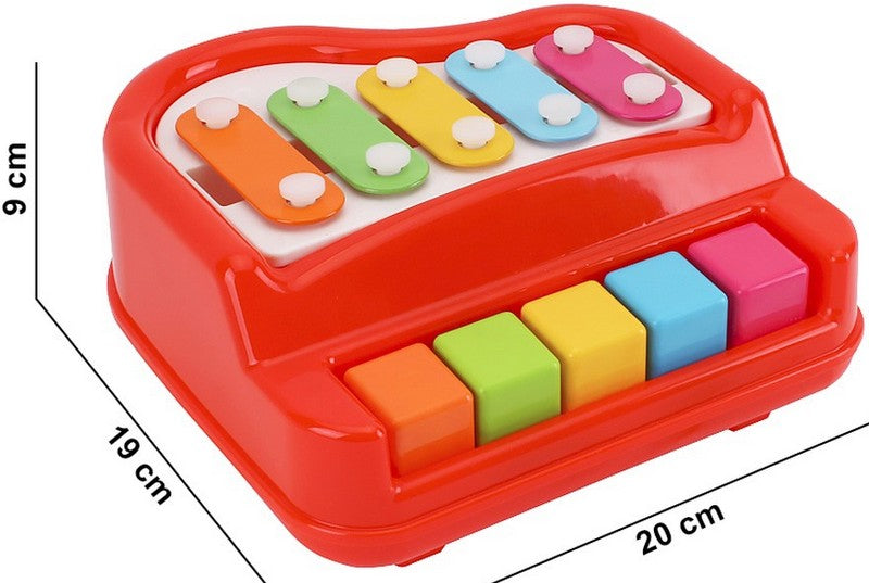Ксилофон С Клавишно Пиано Червен 21Х20Х11 - Музикални Играчки - Thesmileofyourbaby - BebeMama