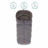 Зимно Чувалче За Детска Количка С Патешки Пух Fillikid Kibo - Light Grey Melange --- BebeMama