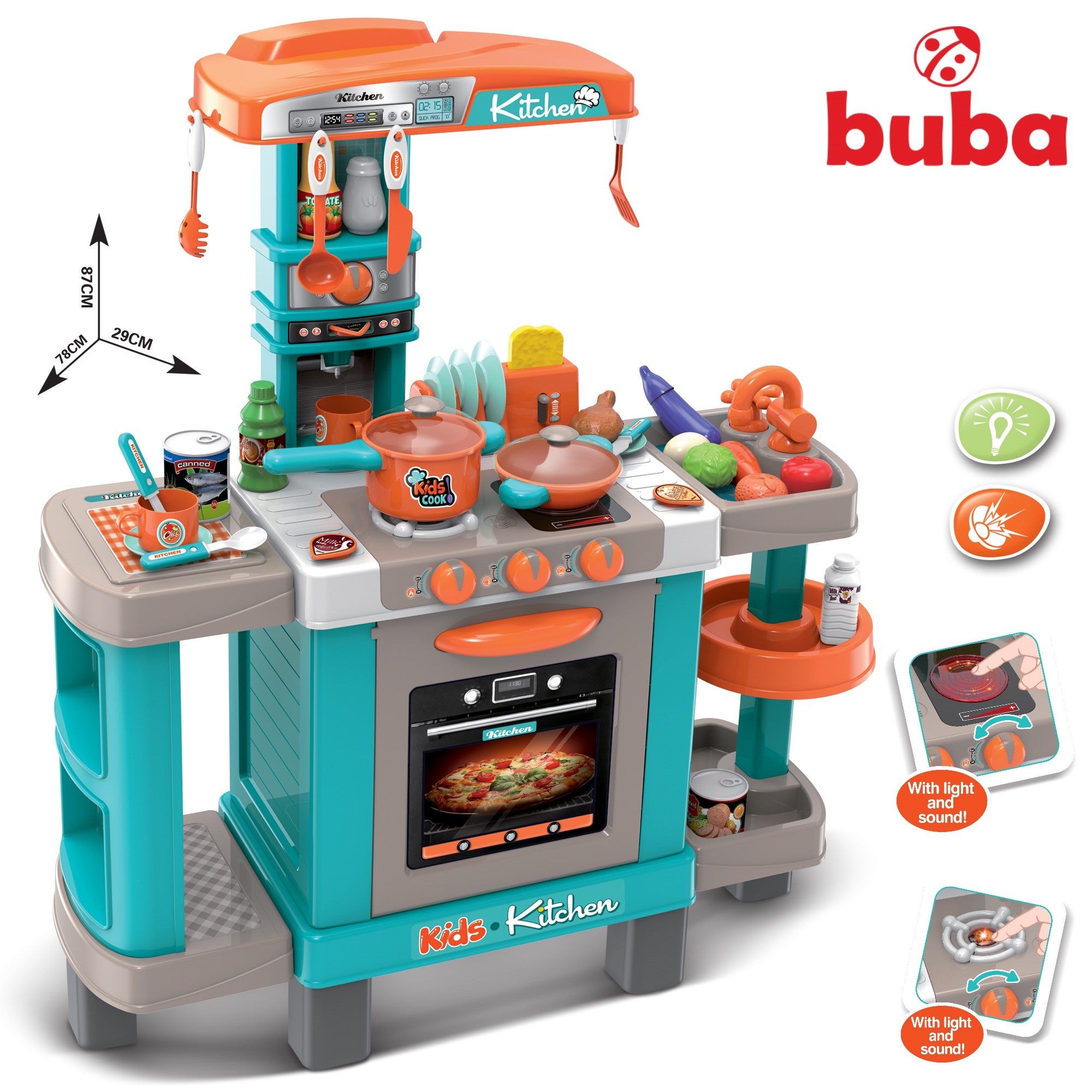 Детска кухня с реакция при докосване Buba 008-938А Синя --- BebeMama