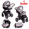 Бебешка количка Buba Estilo 932 3 в 1 Черна/Светлосива - Комбинирани Колички - Buba - BebeMama