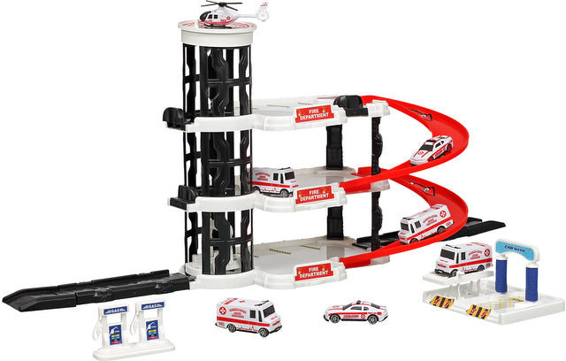 Паркинг 4 Етажа С 3 Големи Площадки И Асансьор Пожарникарска Станция 44Х32Х7 --- BebeMama