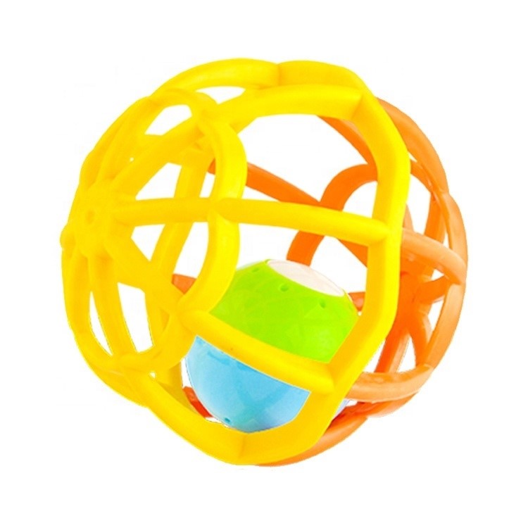 Топка-Дрънкалка Жълт - Дрънкалки - Raya Toys - BebeMama