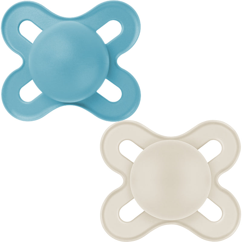 Залъгалка Pure Start Solid Син 0-2M 2Бр. - Залъгалки - Mam - BebeMama