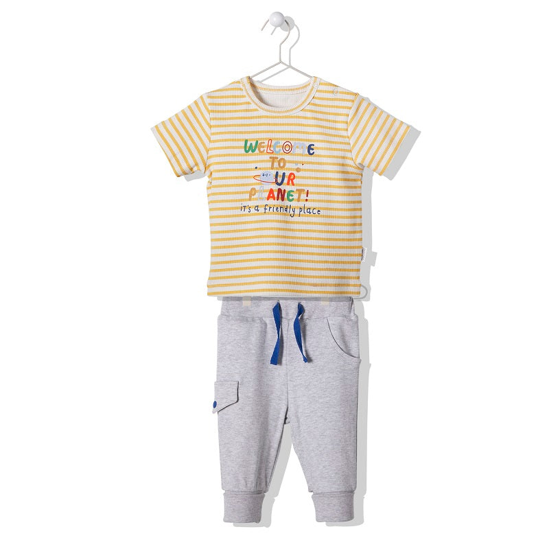 F1226 Пижама Sky Ball Жълт 12-18M/86Cm - Гащеризони - Bebetto - BebeMama