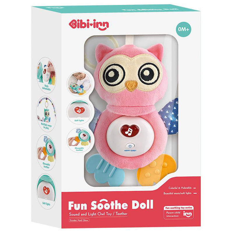 Музикален Плюшен Бухал Розов - Музикални Играчки - Raya Toys - BebeMama