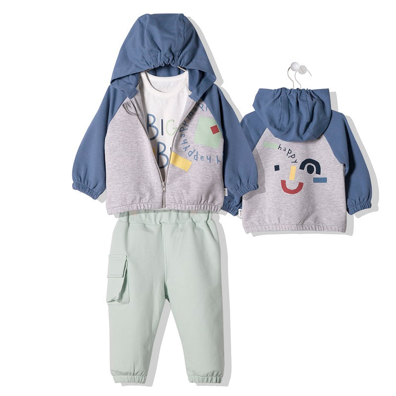 K3924 К-Кт 3Ч. Cubist Т.Син 9-12M/80Cm - Комплекти - Bebetto - BebeMama