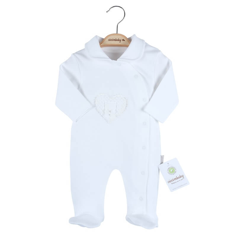 U4750 Гащеризон Сърце Екрю 1 М - Гащеризони - Ciccim Baby - BebeMama