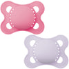 Залъгалка Pure Original Solid Розов 2-6M 2Бр. - Залъгалки - Mam - BebeMama