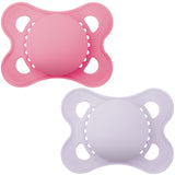 Залъгалка Pure Original Solid Розов 2-6M 2Бр. - Залъгалки - Mam - BebeMama