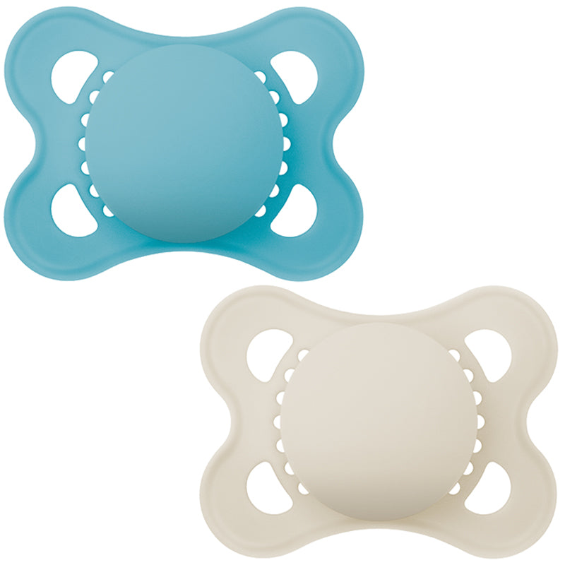 Залъгалка Pure Original Solid Син 2-6M 2Бр. - Залъгалки - Mam - BebeMama