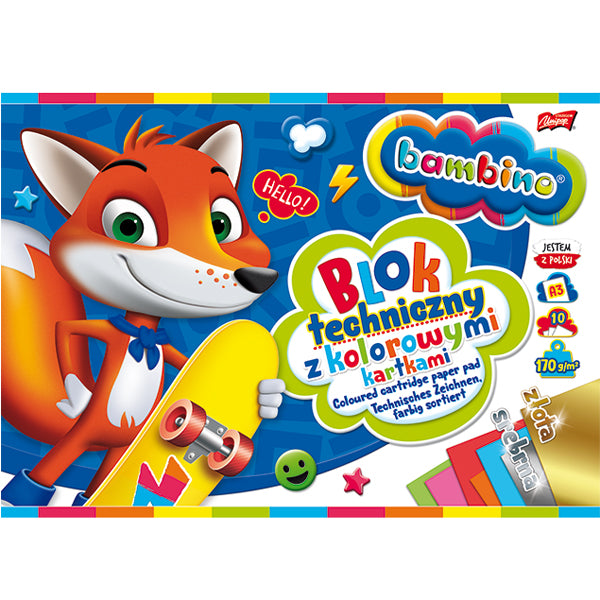 Техническа Хартия Bambino А3 Цветни 10 Л. Птици --- BebeMama