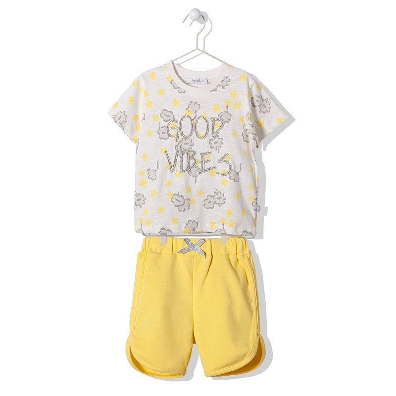 K3937 К-Кт 2Ч. Good Vibes Жълт 3Y/98Cm - Комплекти - Bebetto - BebeMama