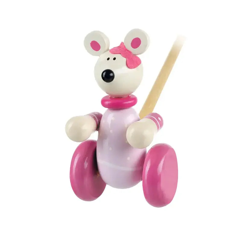 Дървена Буталка, Розово Мишле - Animals - Занимателни Играчки - Orange Tree Toys - BebeMama