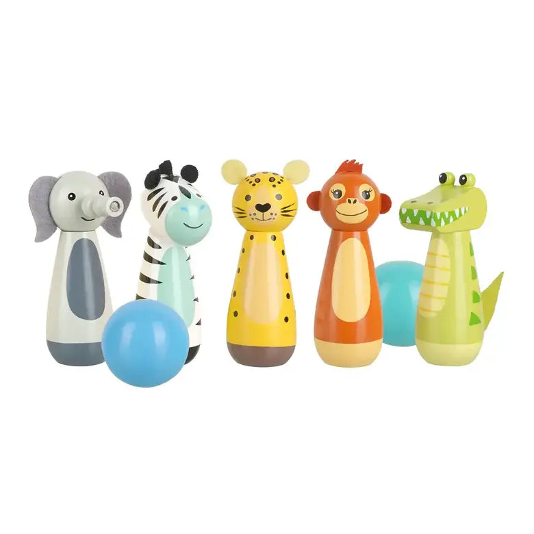 Дървен Боулинг, 7 Части - Jungle Animals - Спорт И Забава - Orange Tree Toys - BebeMama