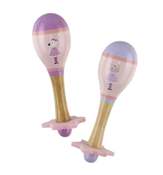 Комплект Маракаси - Розово Мишле И Коте - Музикални Играчки - Orange Tree Toys - BebeMama