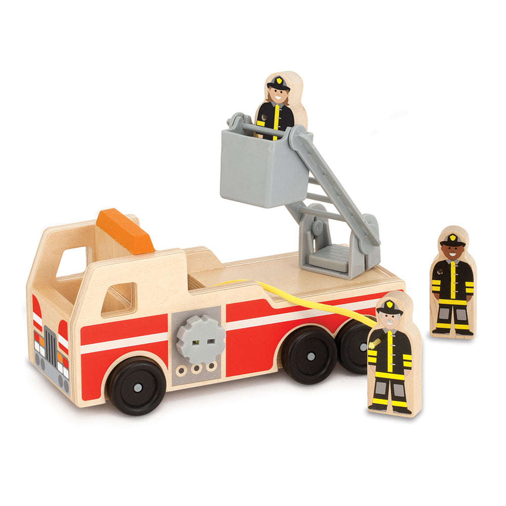Дървена Пожарна Кола - Дървени Играчки - Melissa And Doug - BebeMama