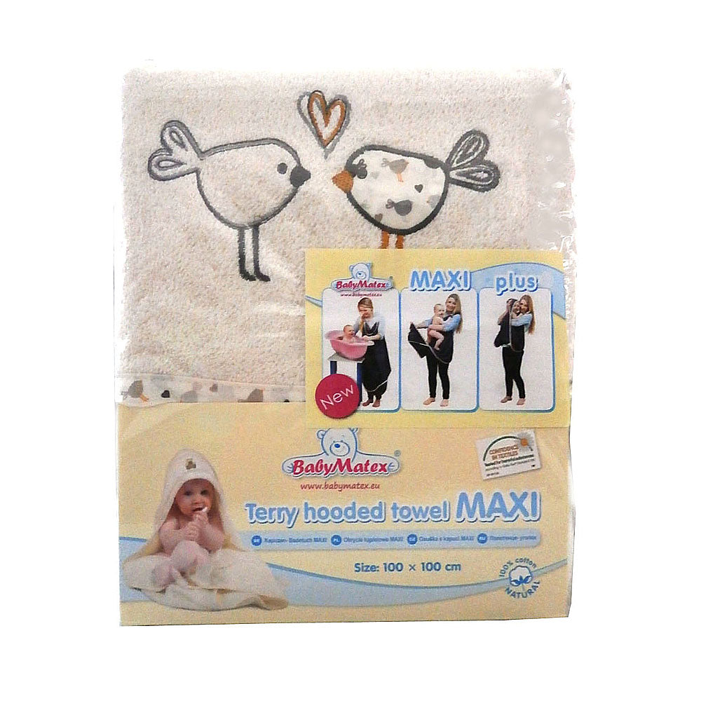 Хавлия С Качулка Maxi Plus Birds 100/100 02 --- BebeMama
