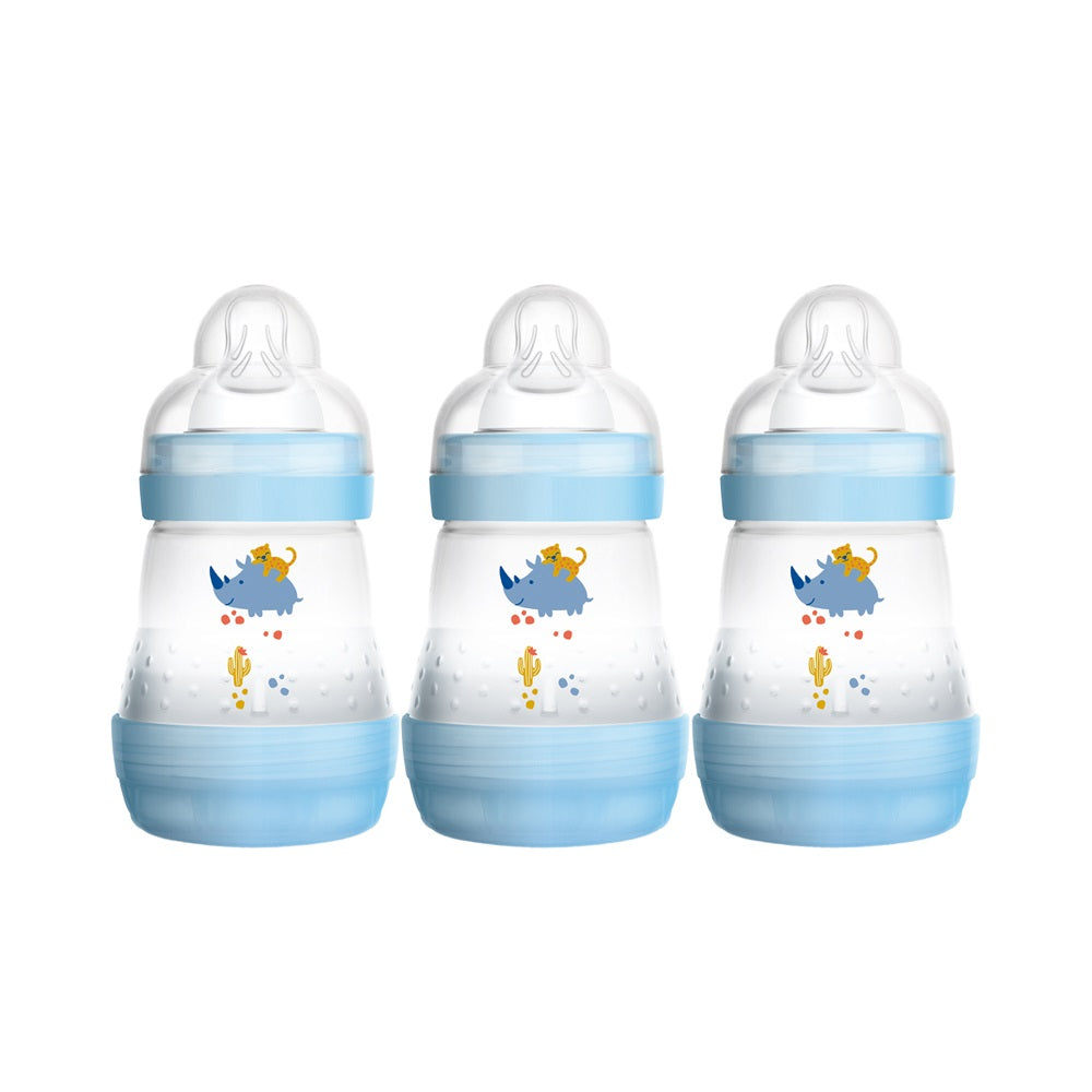 Шише Easy S. Anti-Colic Bottle 160Мл 3Бр Сини - Шишета За Хранене - Mam - BebeMama