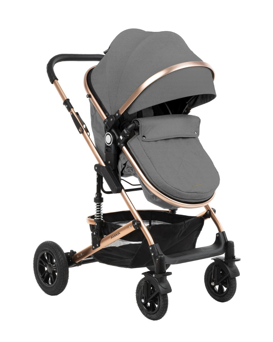 Комбинирана Количка 3В1 С Трансф. Седалка Amaia Dark Grey 2024 --- BebeMama