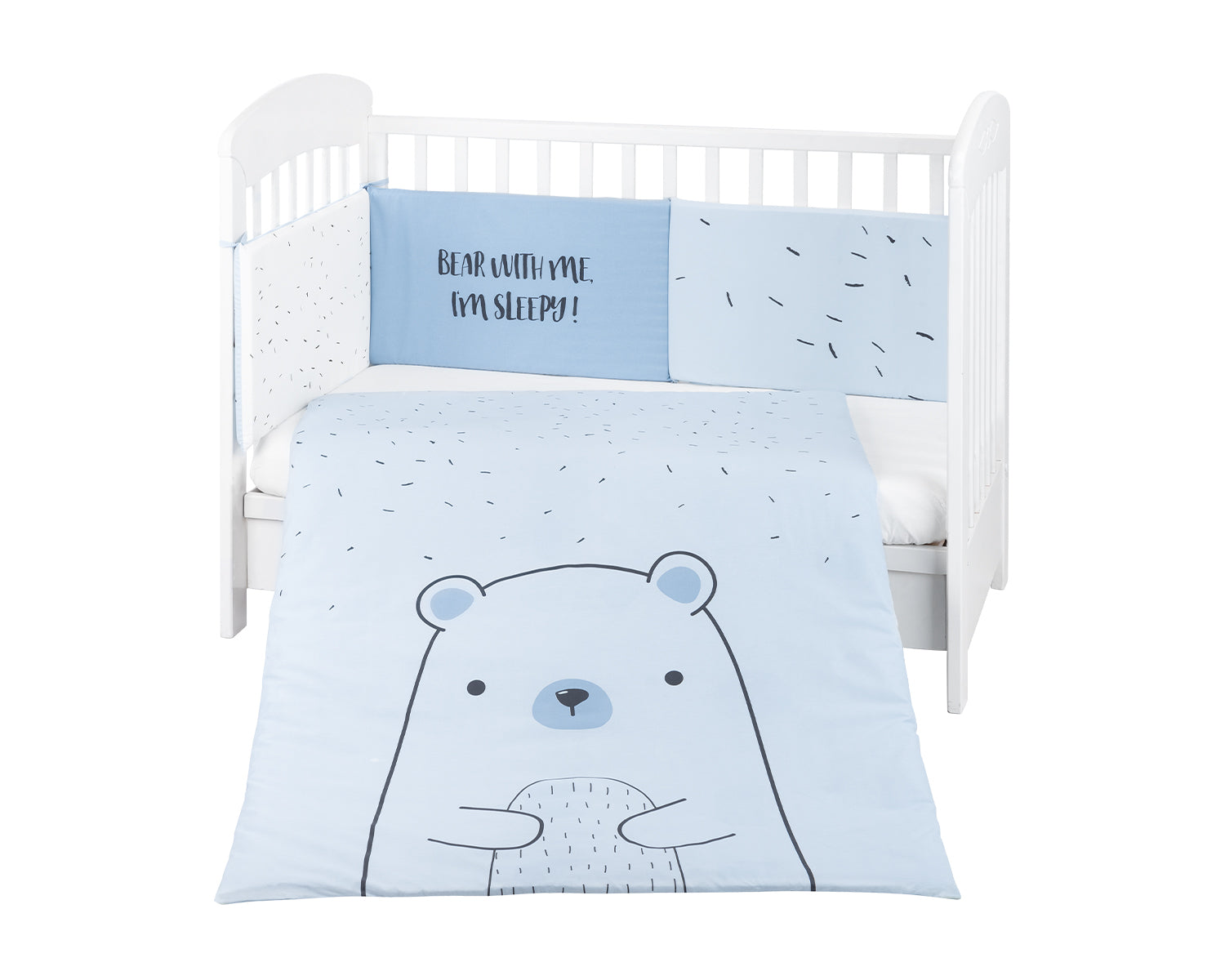 Бебешки спален комплект 2 части EU style 60/120 Bear with me Blue --- BebeMama
