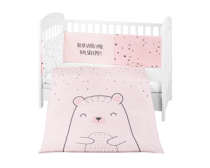 Бебешки спален комплект 2 части EU style 60/120 Bear with me Pink -  -  - BebeMama