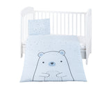 Бебешки спален комплект 3 части Bear with me Blue --- BebeMama