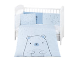Бебешки спален комплект 6 части 70/140 Bear with me Blue --- BebeMama