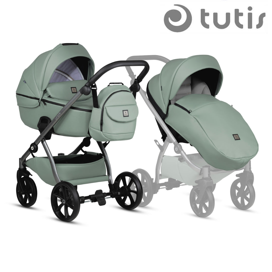 Бебешка Количка Tutis Uno5+, 2В1, 039 Sage - Комбинирани Колички - Tutis - BebeMama