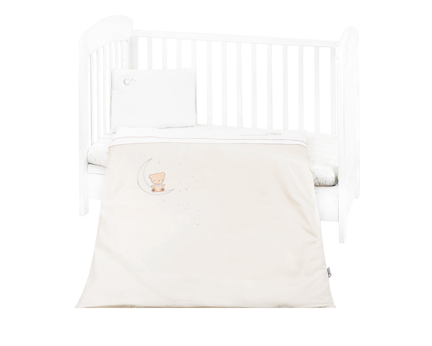 Бебешки Спален Комплект С Бродерия 3 Части Dream Big Beige --- BebeMama