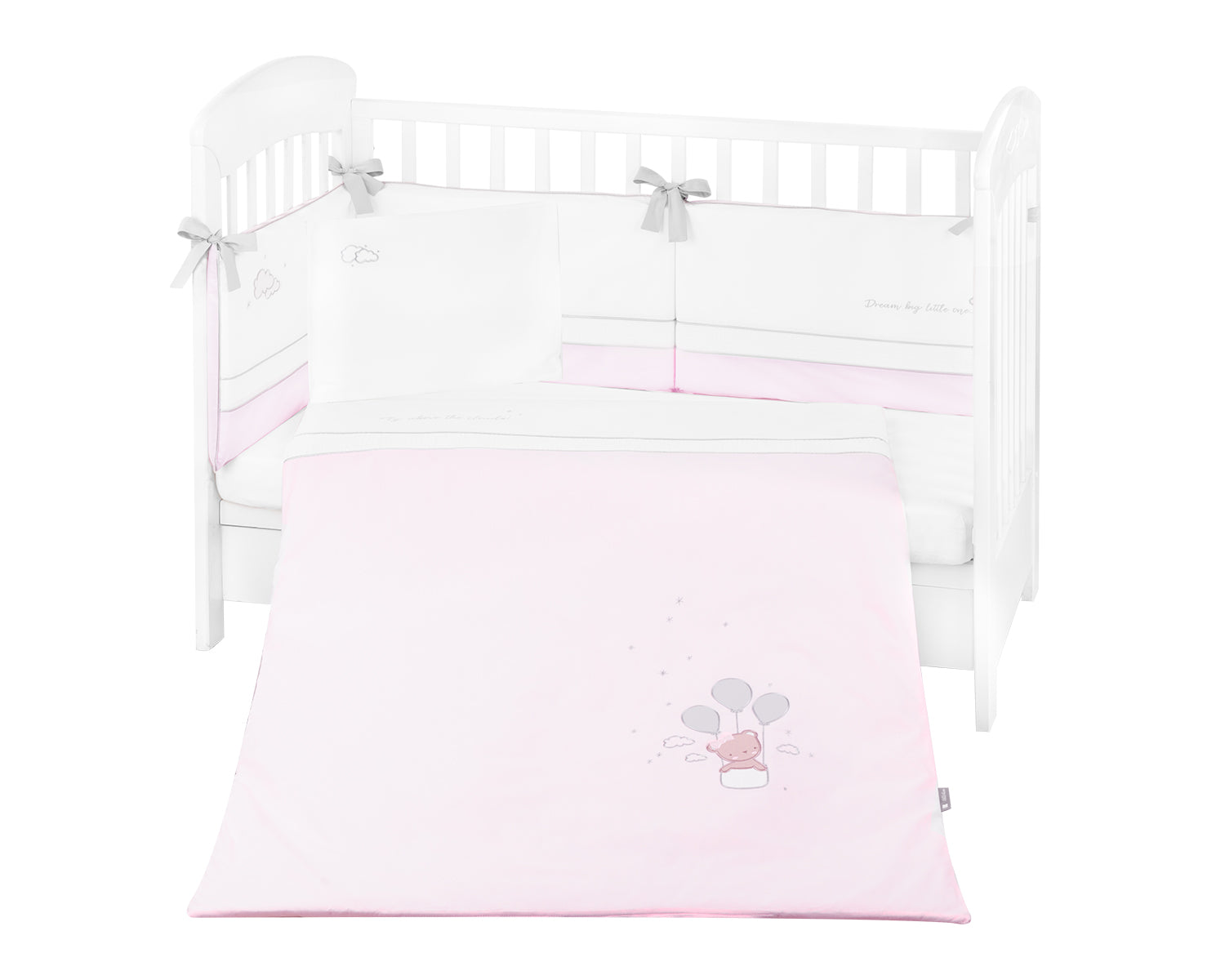 Бебешки Спален Комплект С Бродерия 6 Части 60/120 Dream Big Pink --- BebeMama
