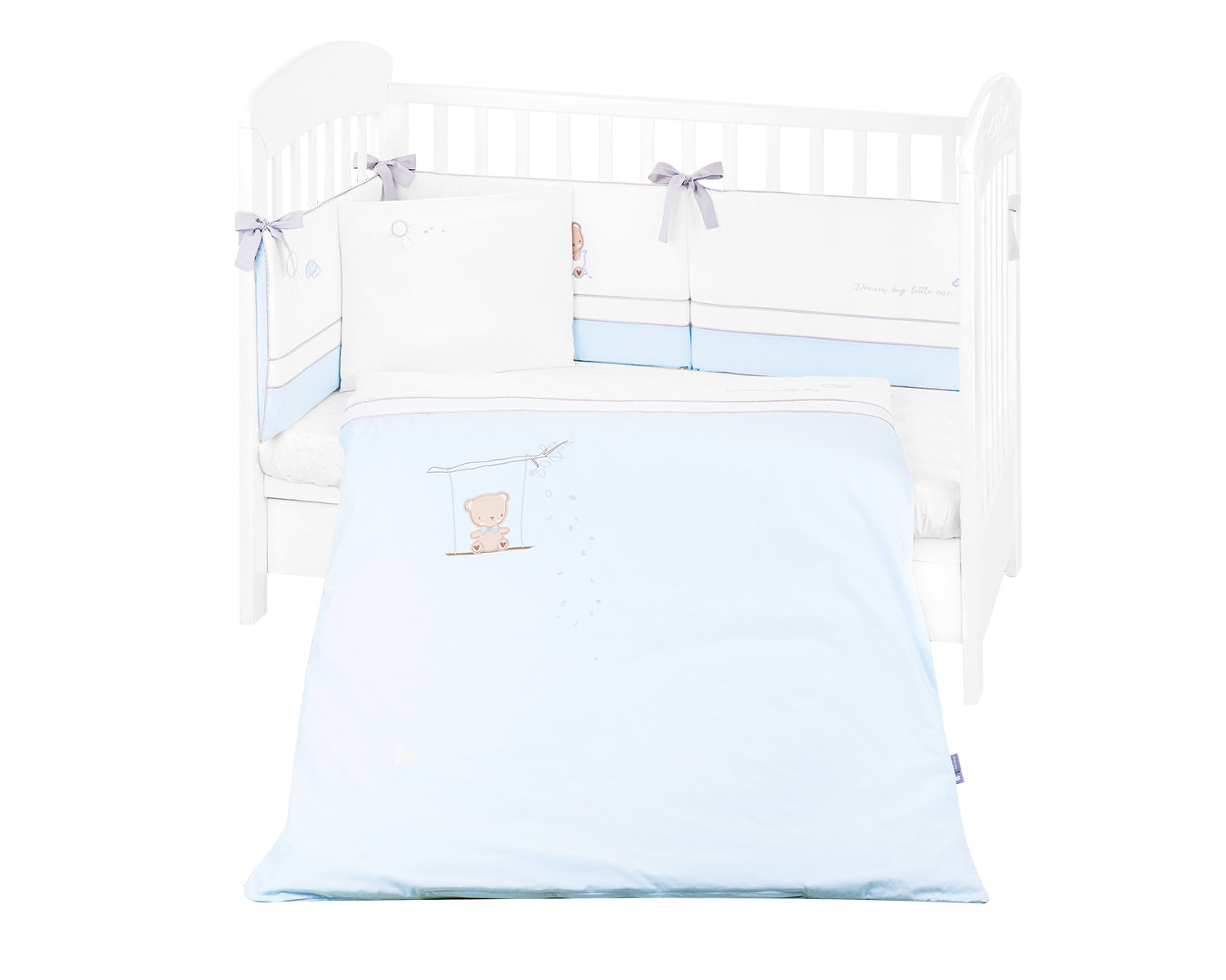 Бебешки Спален Комплект С Бродерия 6 Части 70/140 Dream Big Blue --- BebeMama