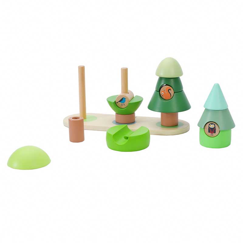 Дървена Играчка - Кубчета За Нанизване Гора - Дървени Играчки - Classic World - BebeMama