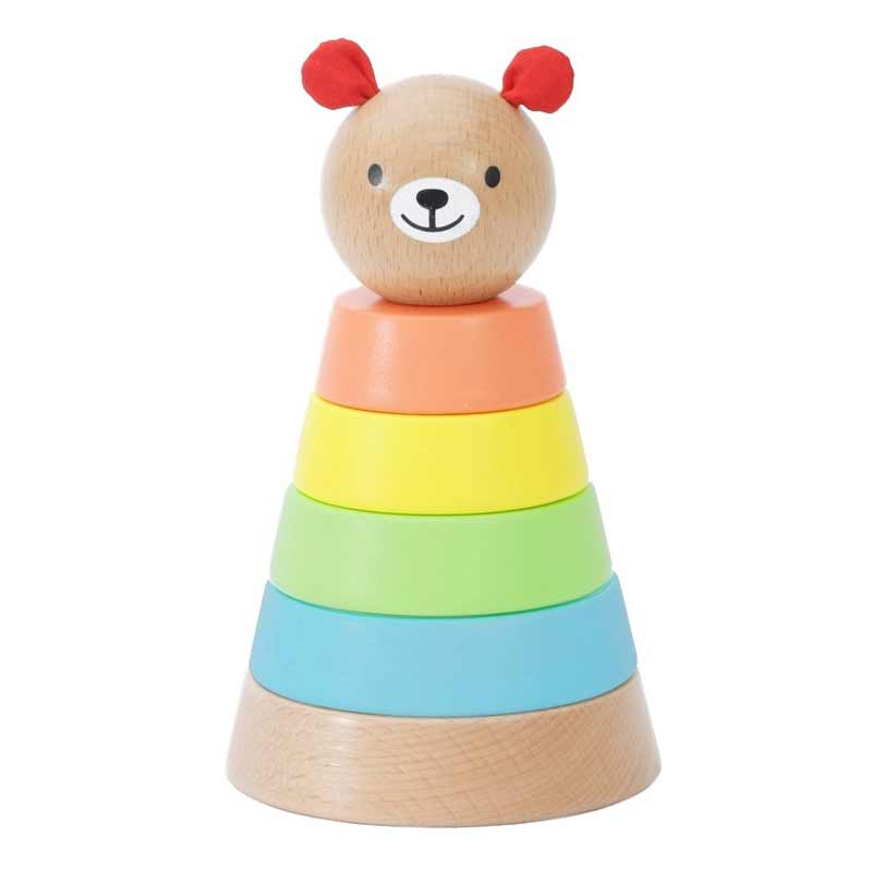 Дървена Играчка - Кула За Нареждане-Мече --- BebeMama
