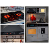 Детска Дървена Кухня Със Звук, Светлина И Аксесоари За Готвене - Бяло/Сиво --- BebeMama