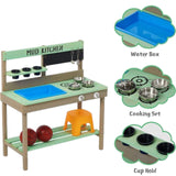 Детска Градинска Кухня Ginger Home, Дървена, Игра На Открито, Подарък За Деца От 3 До 8 Години, 80Х37Х88 См. --- BebeMama