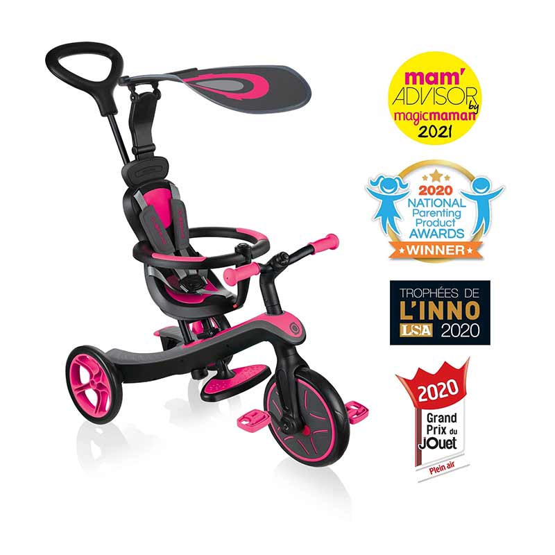 Детска Триколка 4 В 1 Globber Trike Explorer, Розова - Триколки - Globber - BebeMama