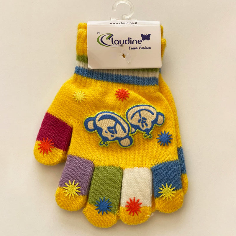 Детски Ръкавички Маймунка, Жълти, 3-5 Год. - Шалове И Ръкавички - Clodine Italy - BebeMama