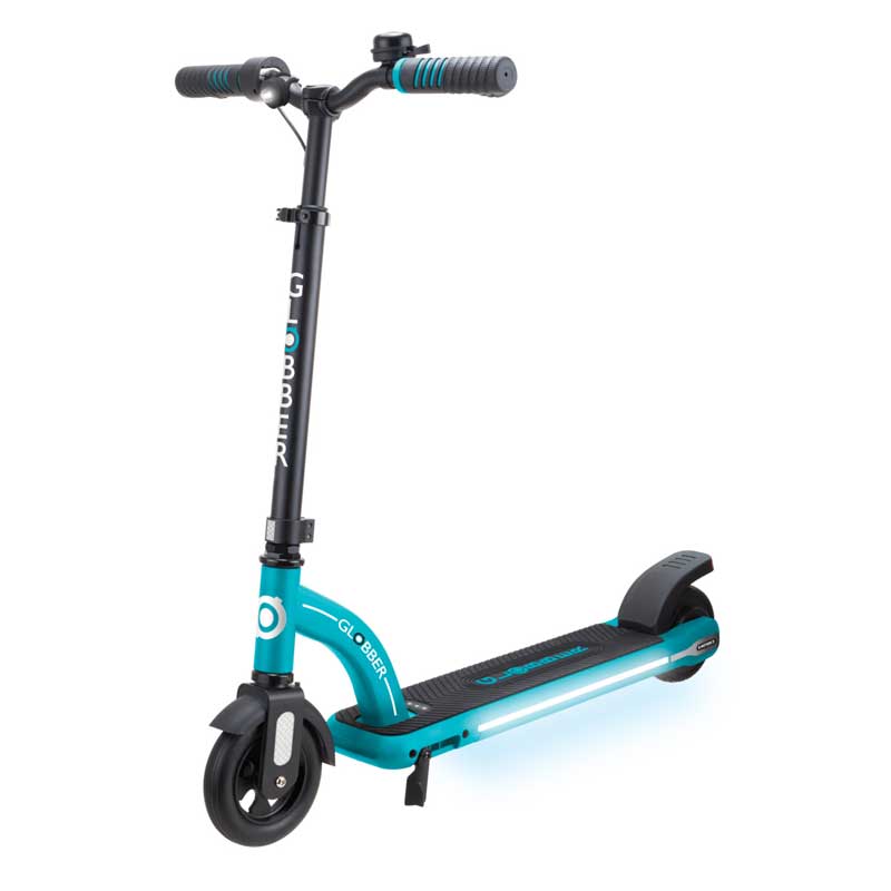 Електрическа Тротинетка Със Светеща Платформа Globber E-Motion 11 За Деца Над 8 Години - Синьо-Зелена --- BebeMama