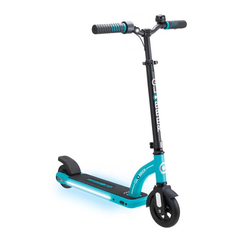 Електрическа Тротинетка Със Светеща Платформа Globber E-Motion 11 За Деца Над 8 Години - Синьо-Зелена - Тротинетки - E-Globber - BebeMama