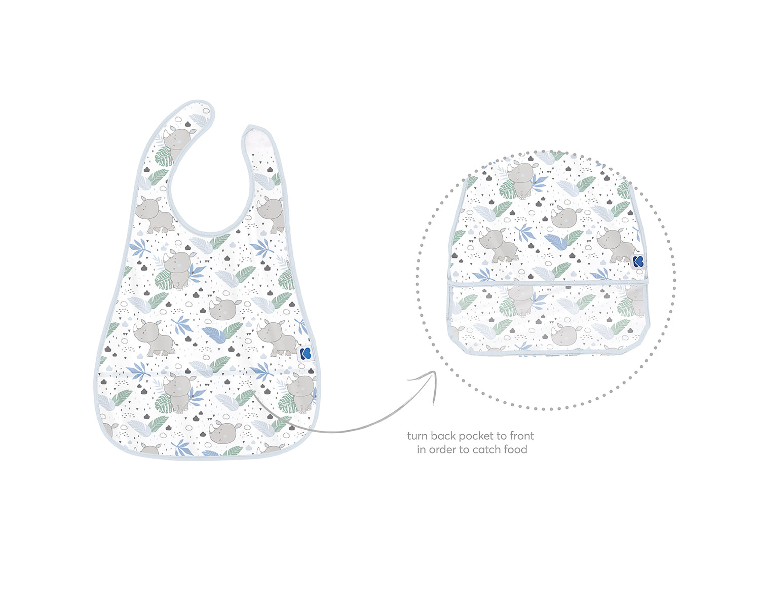 Непромокаем Лигавник С Джоб Savanna Pattern Син --- BebeMama