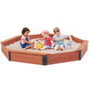 Голям Детски Пясъчник Ginger Home, Дървен Octagon, Водоустойчиво Покривало, 199Х199Х23 См. - Пясъчници - Ginger Home - BebeMama