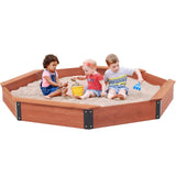 Голям Детски Пясъчник Ginger Home, Дървен Octagon, Водоустойчиво Покривало, 199Х199Х23 См. - Пясъчници - Ginger Home - BebeMama
